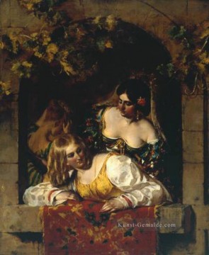 Fenster in Venedig während eines Festa William Etty Nacktheit Ölgemälde